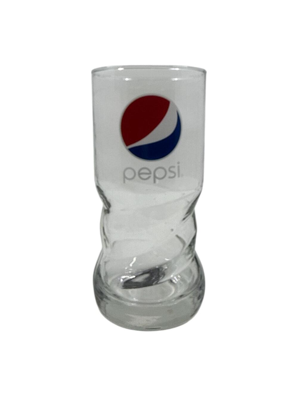 Vintage Pepsi Glass Tumbler with Swirl Design
